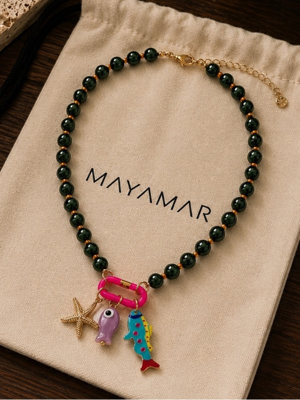 New mayamar  Beaded Charm Necklace with Colorful Sea Charms